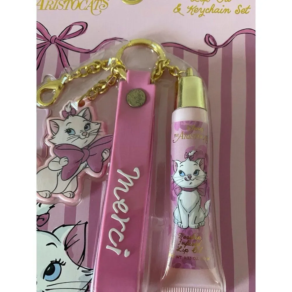 Disney The Aristocats‎ Marie Rosehip Infused Lip Oil Bracelet & Keychain Set NEW
